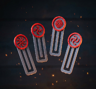 Набор закладок для книг «Солнечные Боги»  — 4 шт, длина 4,7 см