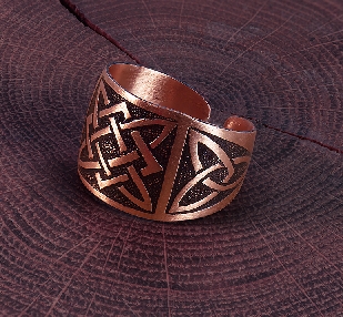 Перстень «Квадрат Сварога с Триглавом». Медь. 17,5-23 мм