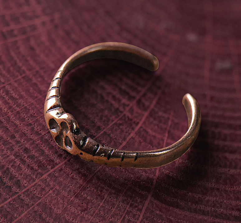 Кольцо старинной формы «Незабудка». Медь. 15-17 мм - фото 1